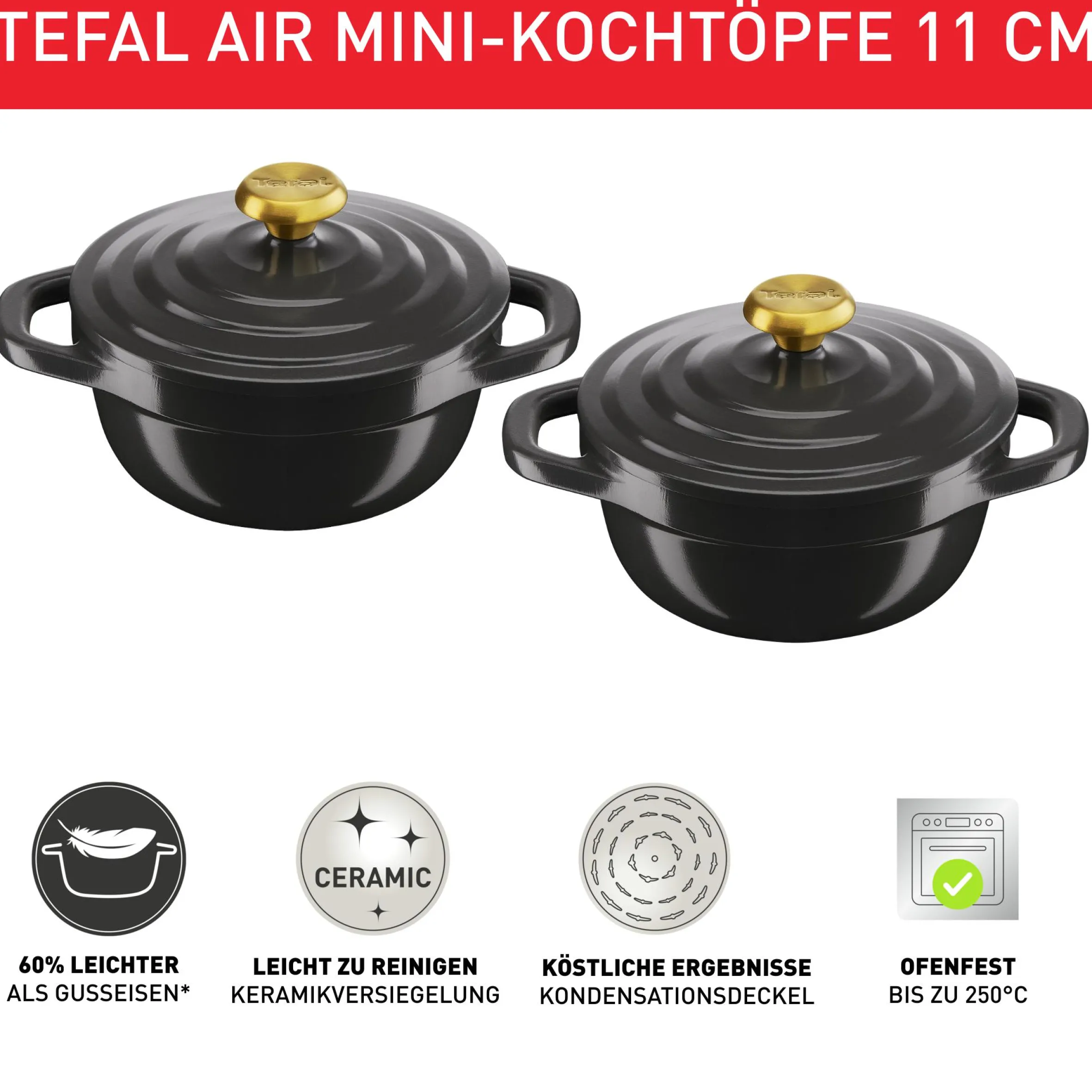 Air Kochtopf Set 2tlg. 11/11cm E255S2|Tefal Clearance