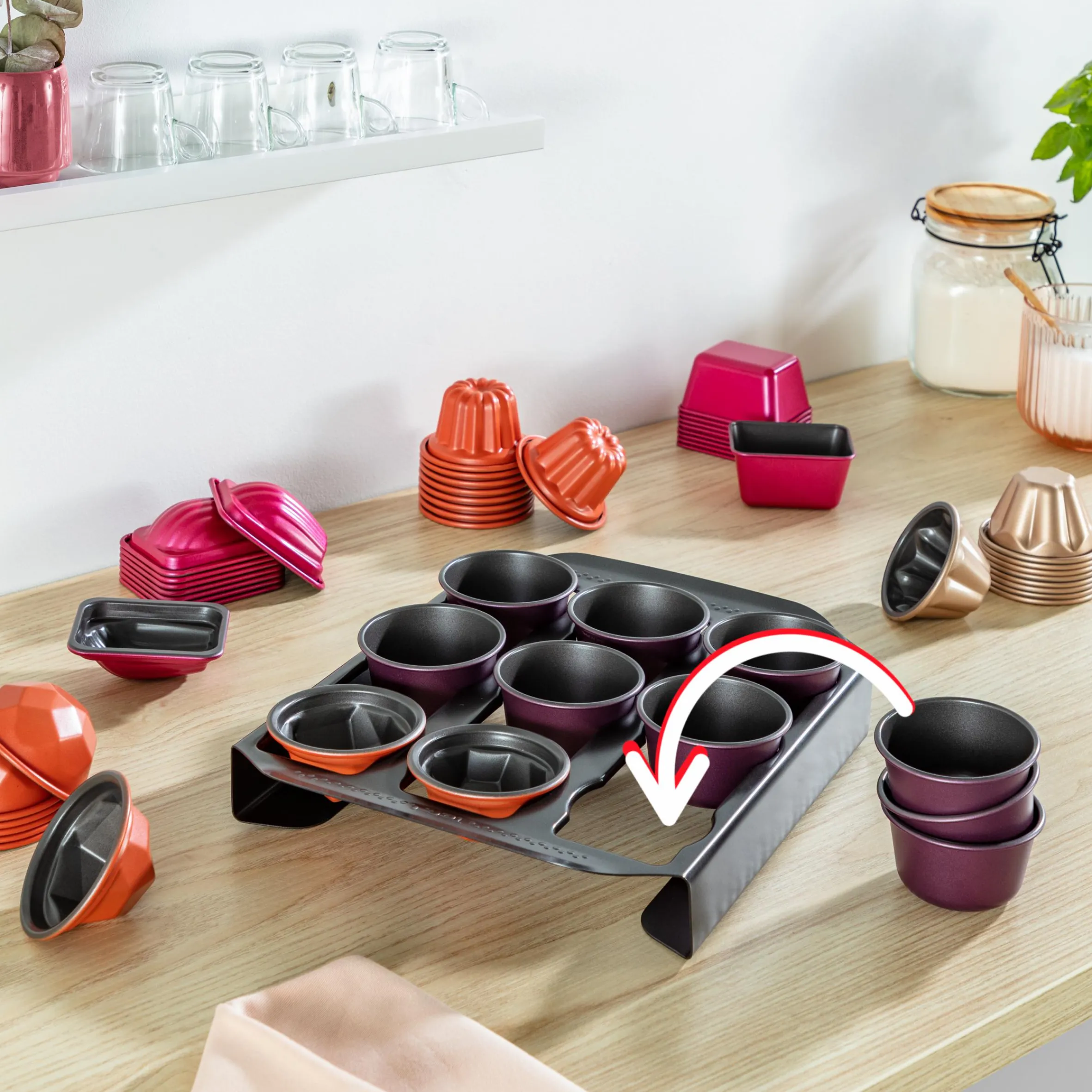 Creabake Kuchenförmchen-Set J304SS|Tefal