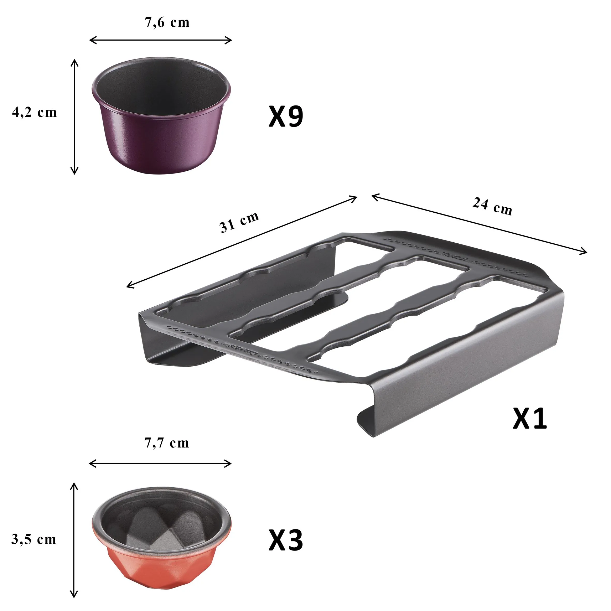 Creabake Kuchenförmchen-Set J304SS|Tefal
