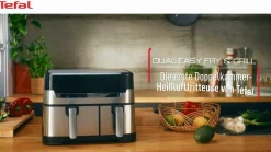 Dual Easy Fry & Grill 8,3 L Edelstahl Heißluftfritteuse EY905D|Tefal New