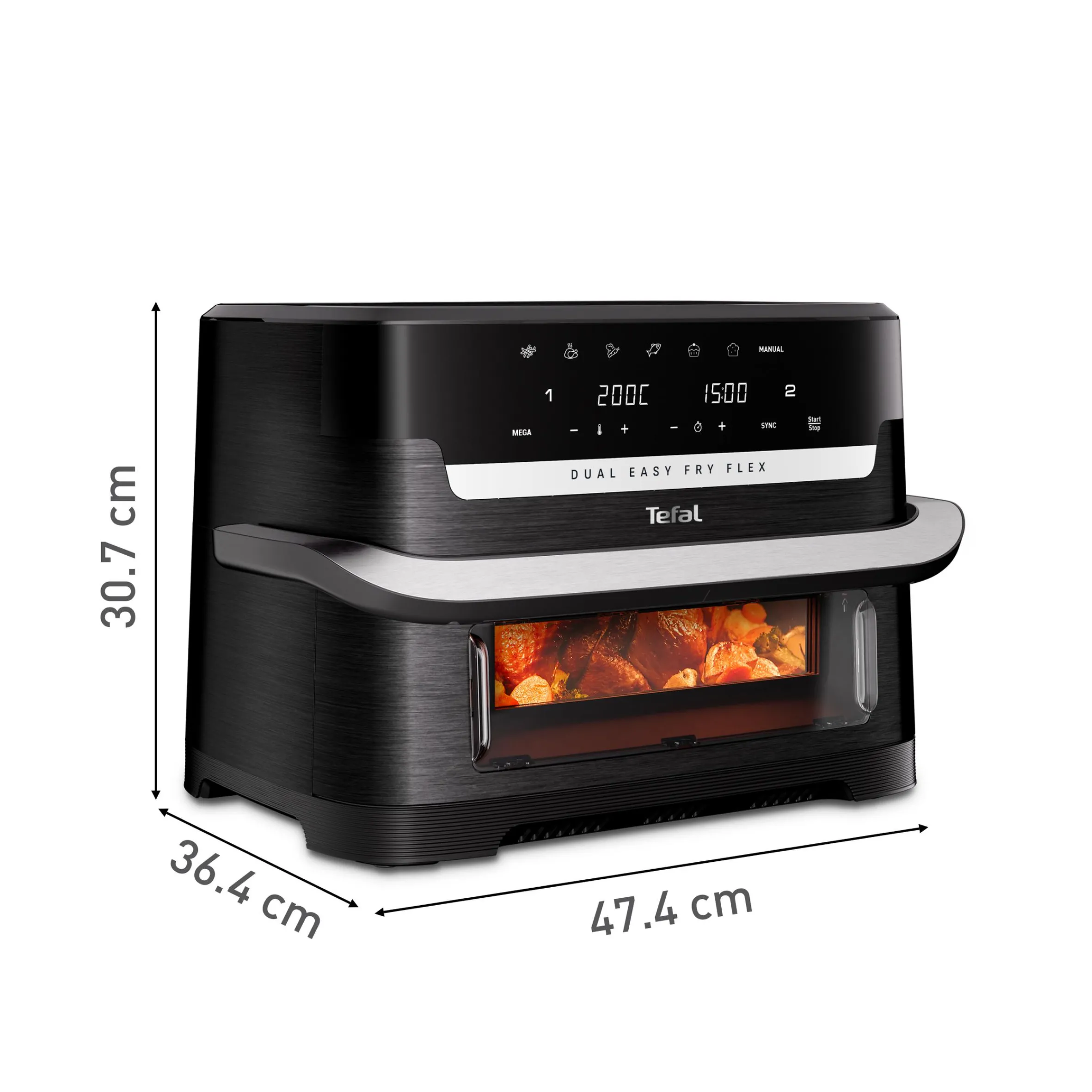 Dual Easy Fry Flex, Heißluftfritteuse, FlexCook Trennwand, 9L, EY9228|Tefal Outlet