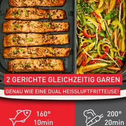 Dual Easy Fry Flex, Heißluftfritteuse, FlexCook Trennwand, 9L, EY9228|Tefal Outlet