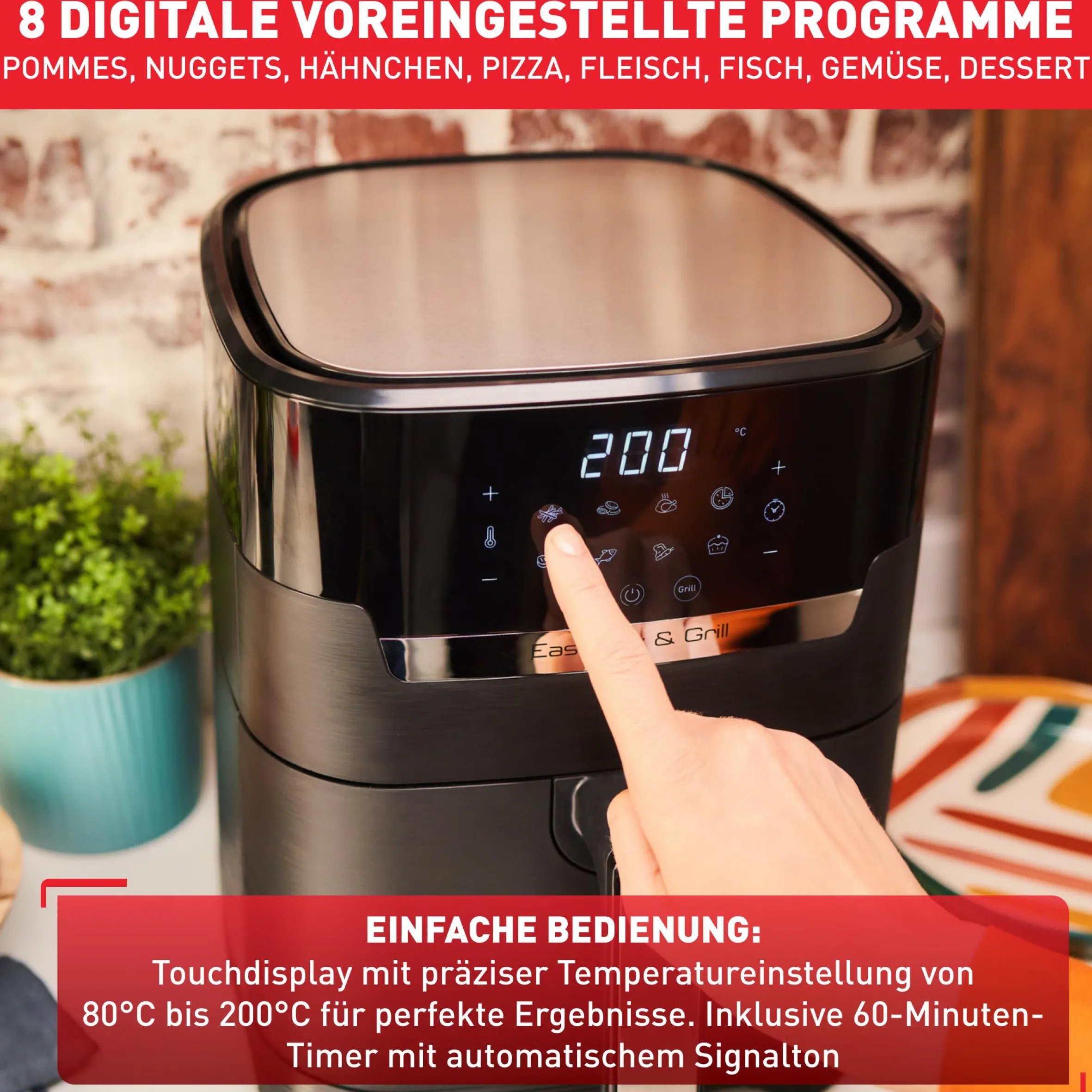 Easy Fry & Grill Precision Heißluftfritteuse EY5058|Tefal Sale