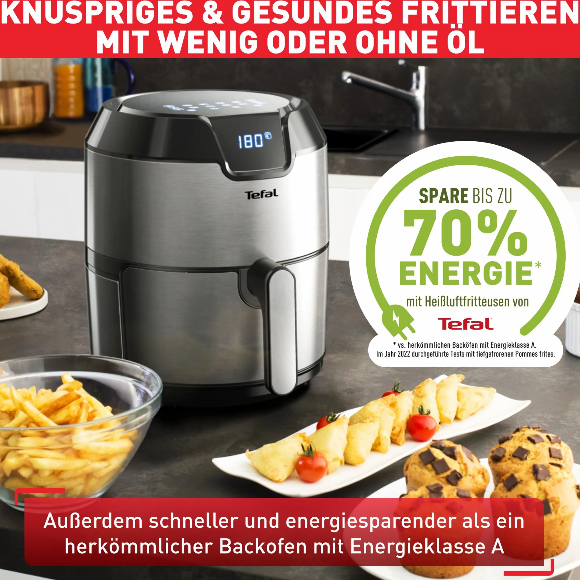 Easy Fry Deluxe Heißluftfritteuse EY401D|Tefal New