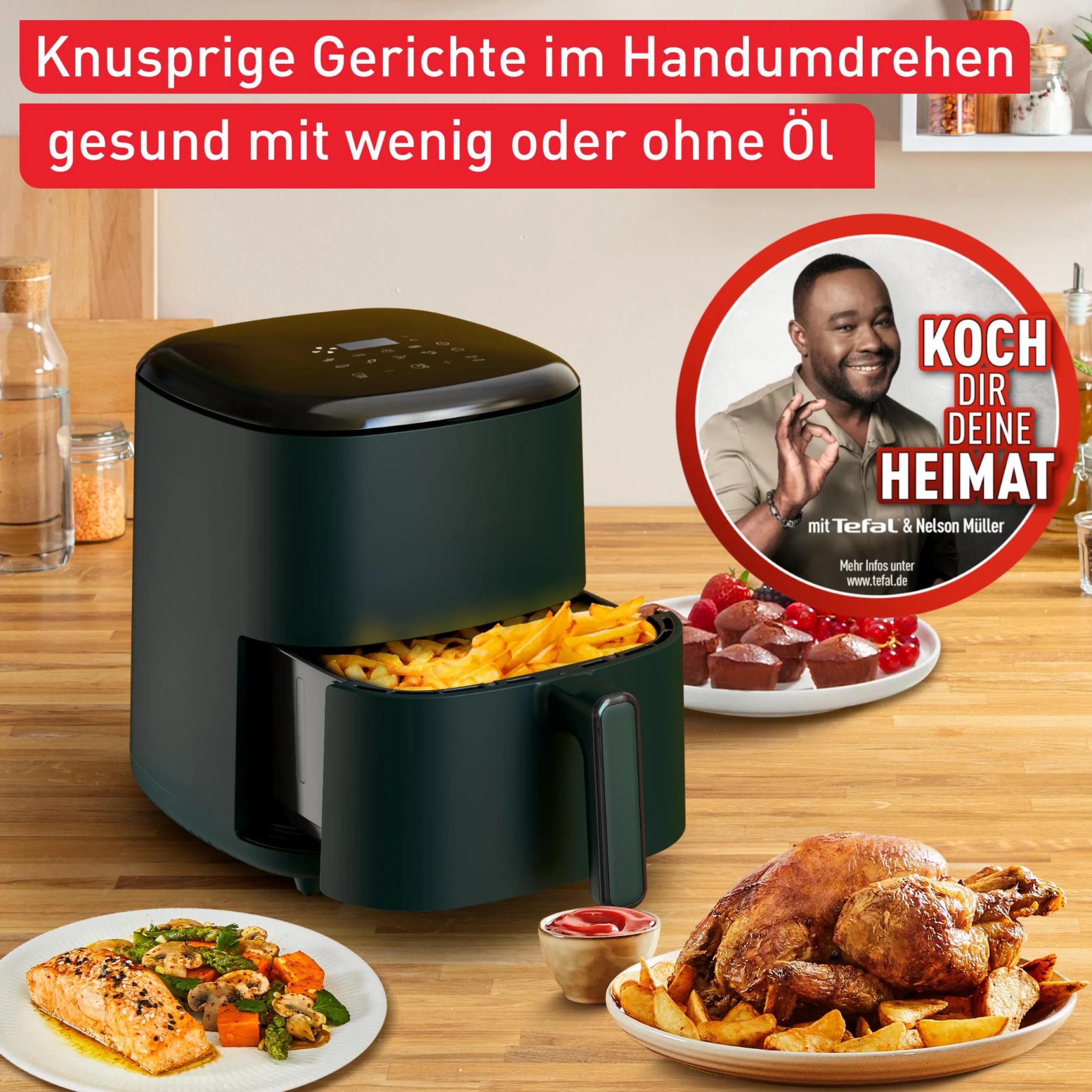 Easy Fry Max 5L Forest Heißluftfritteuse EY2453|Tefal Sale