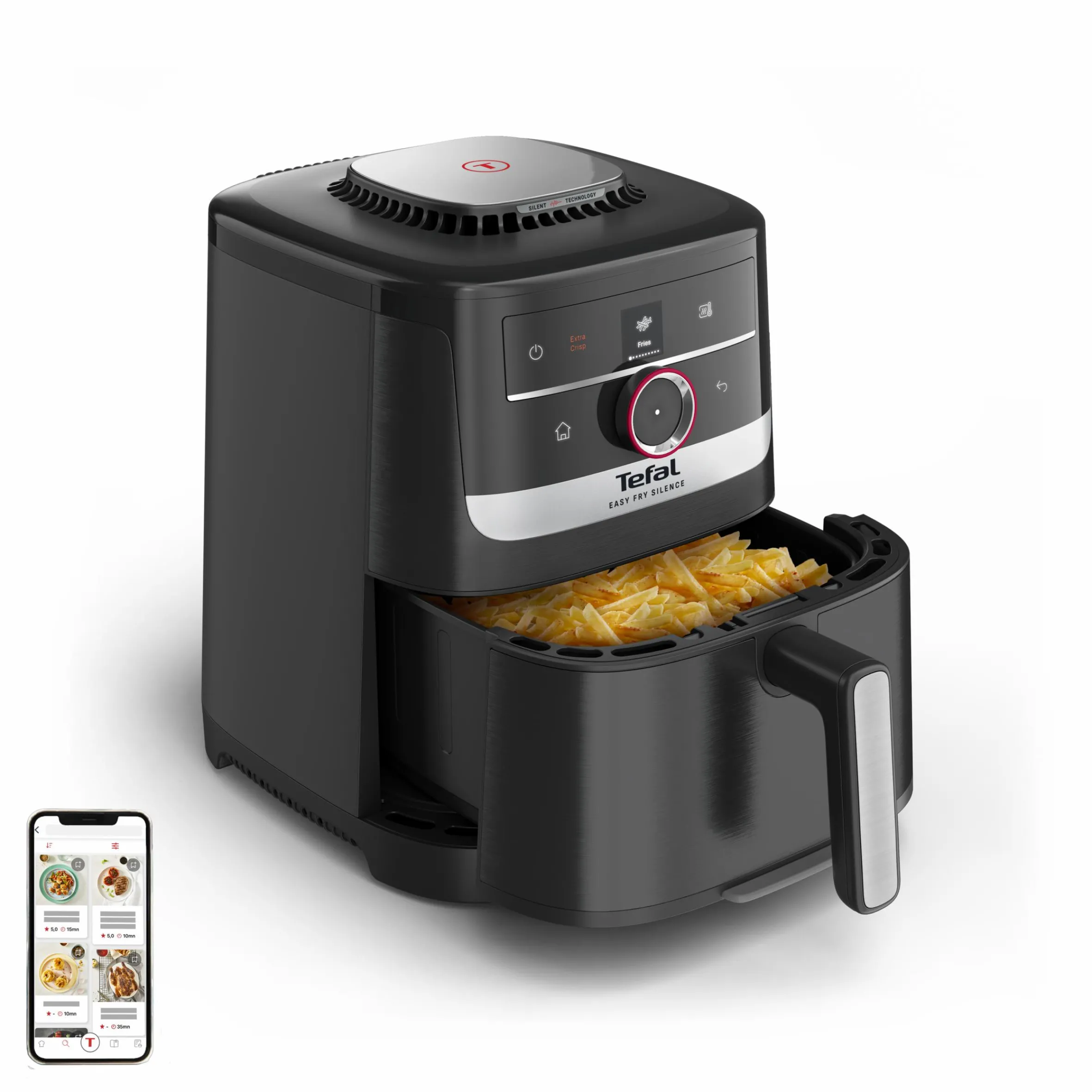 Easy Fry Smart & Silence, Heißluftfritteuse 5L, EY5728|Tefal New