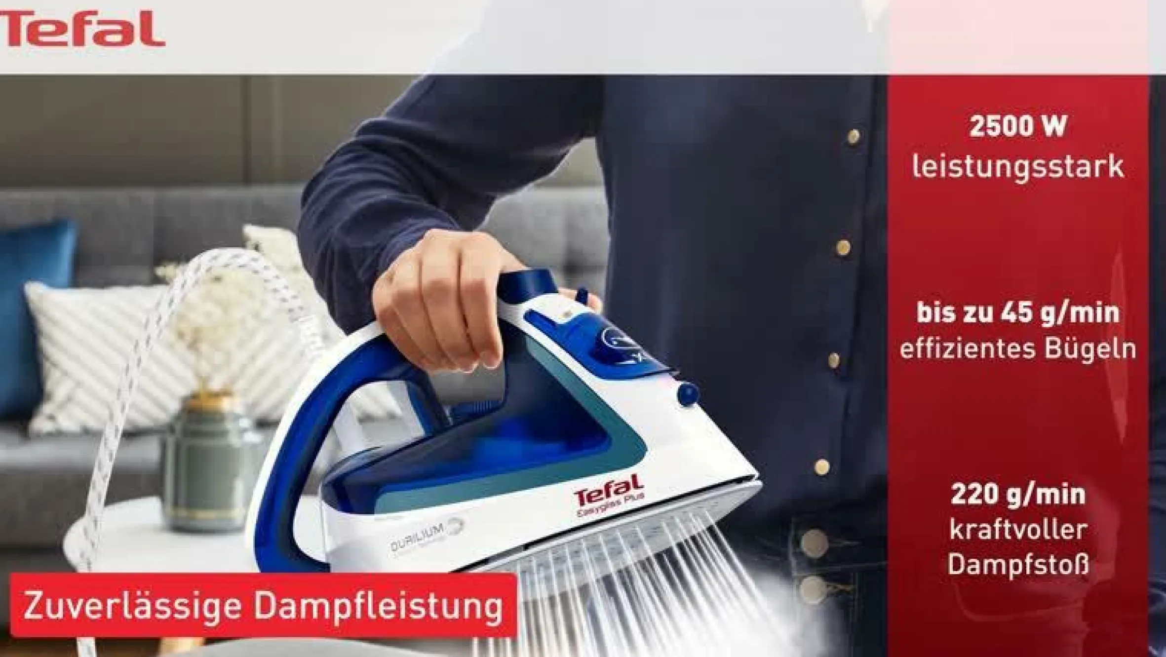 Easygliss Plus Dampfbügeleisen FV5736|Tefal Sale