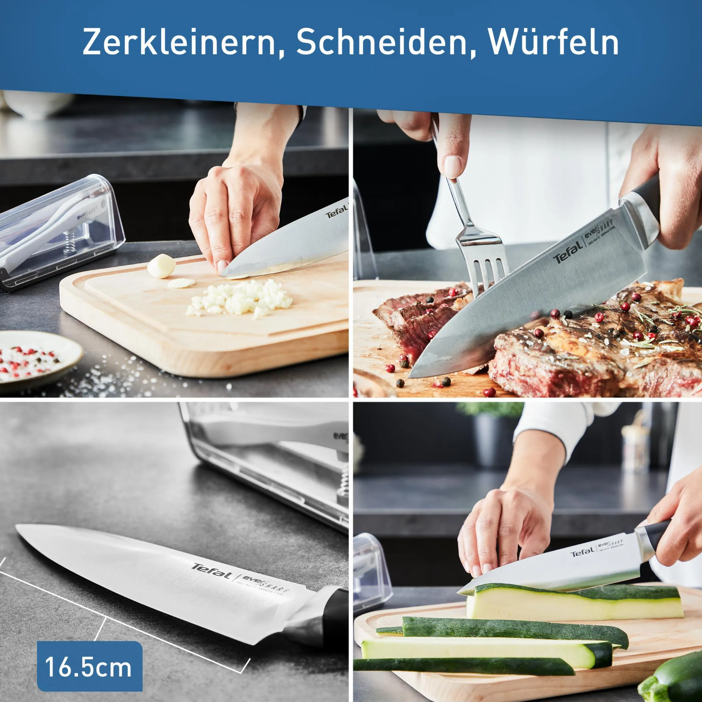 Ever Sharp Messer 16,5 cm + Schärfer K25690|Tefal Online