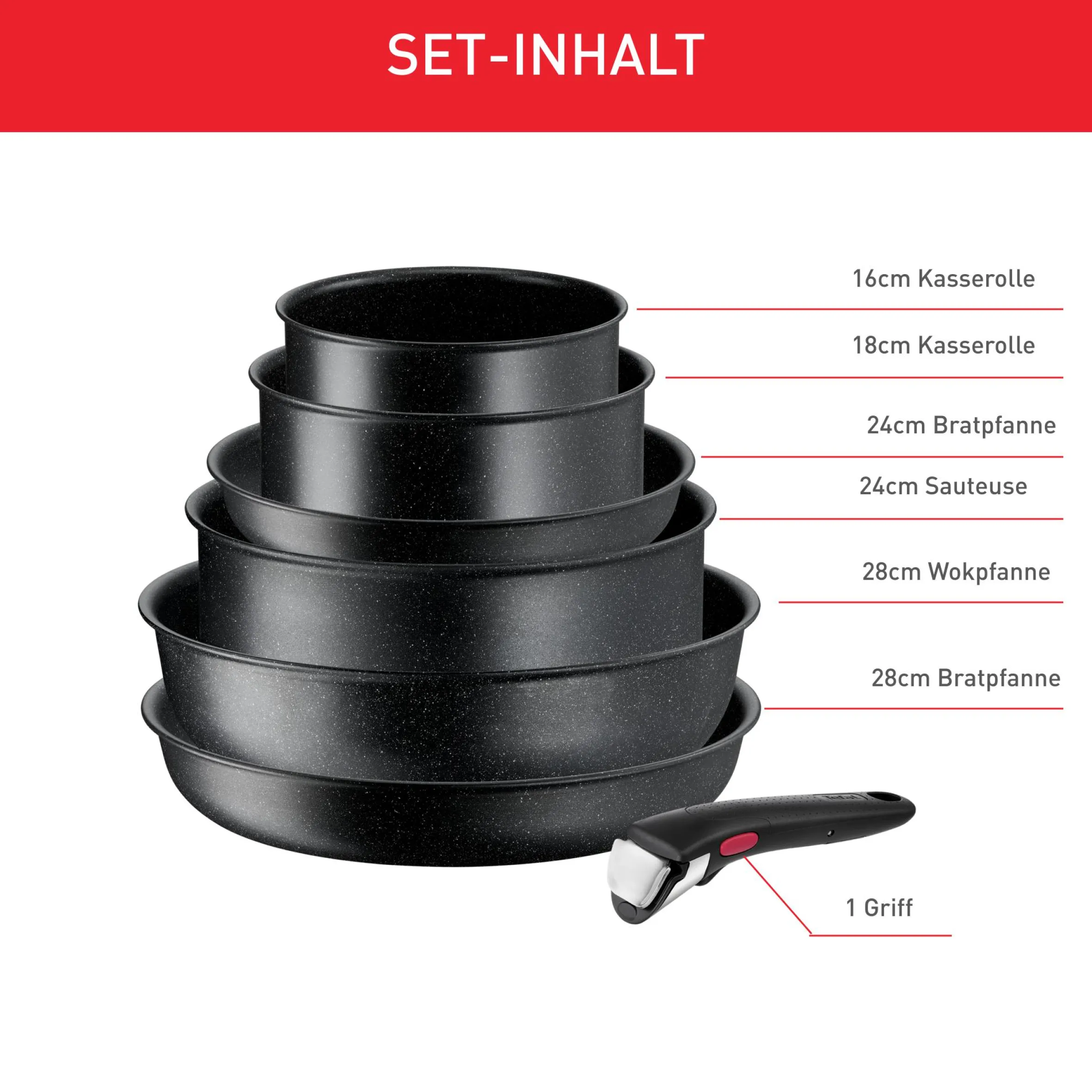 Ingenio Black Stone 7-teiliges Set L39987|Tefal Clearance