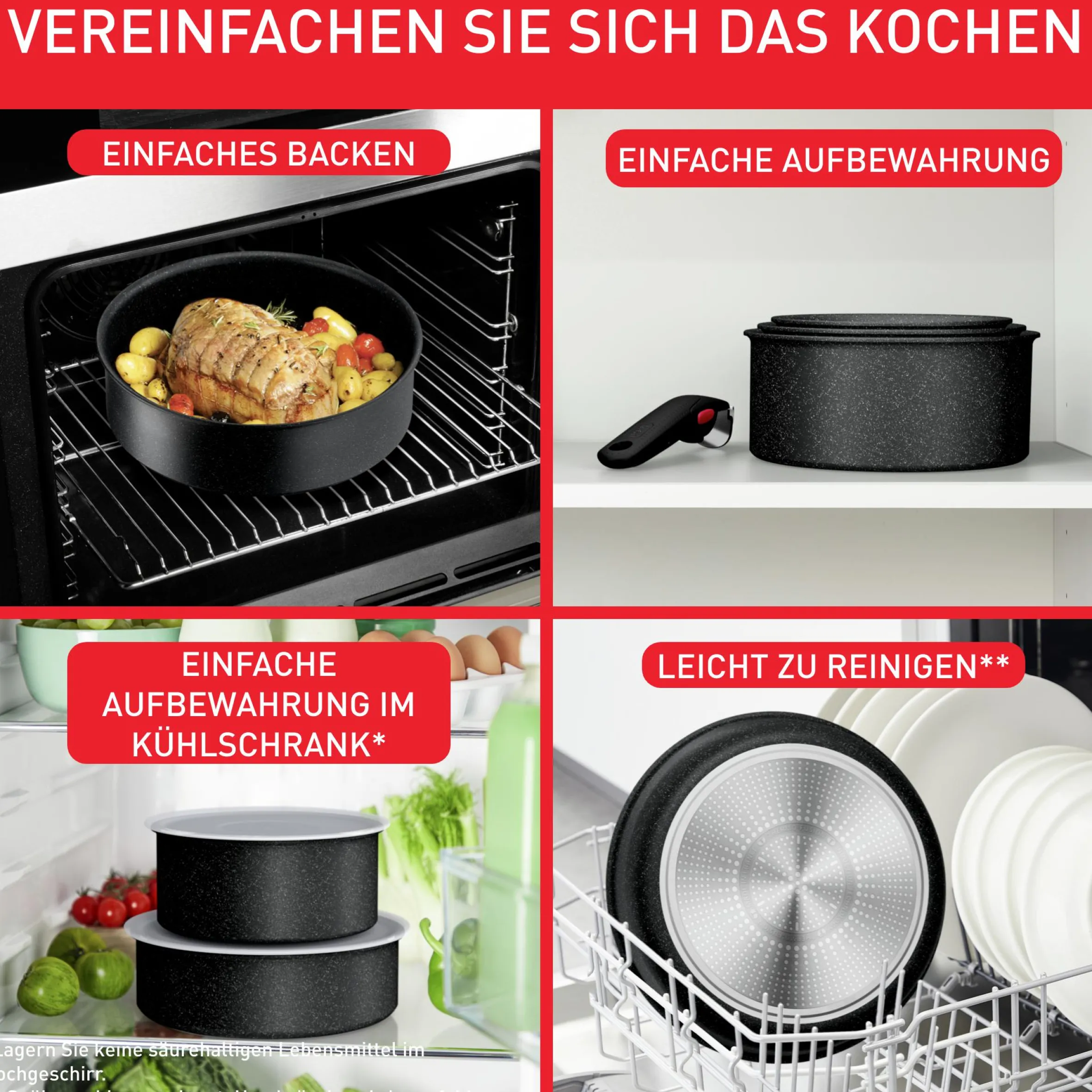 Ingenio Black Stone 4-teiliges Kasserollen-Set L39996|Tefal Sale