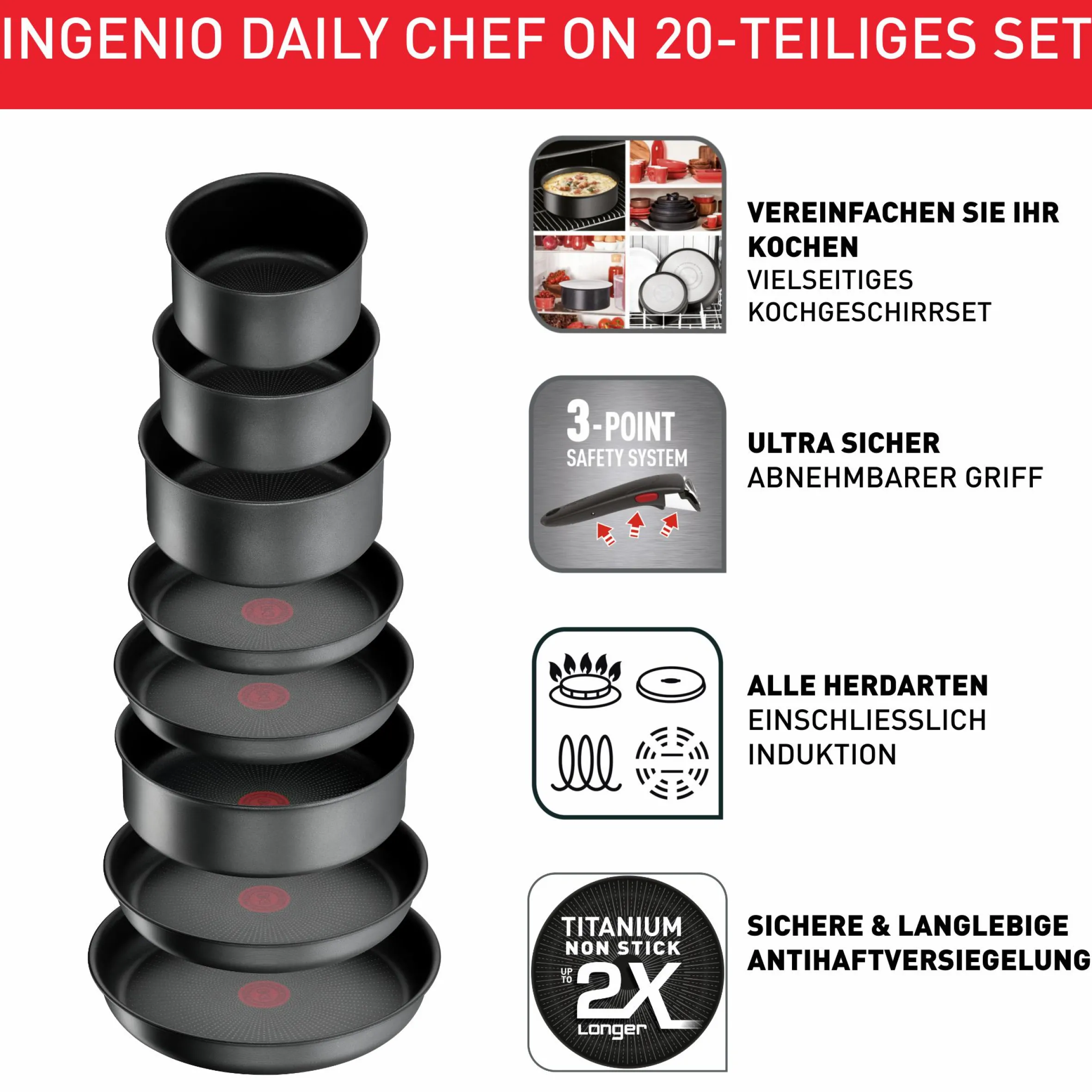 Ingenio Daily Chef On 20-teiliges Set L76194|Tefal Discount