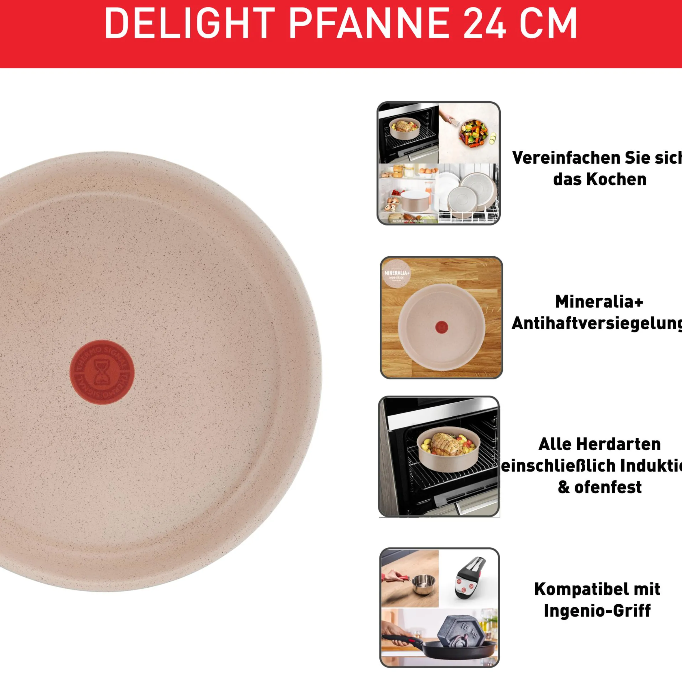 INGENIO DELIGHT Pfanne 24cm (ohne Griff) L7830402|Tefal New
