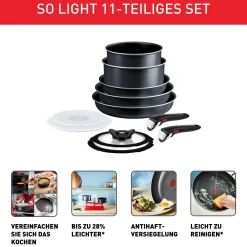 Ingenio So'Light 11-teiliges Kochgeschirr-Set L72393|Tefal Clearance
