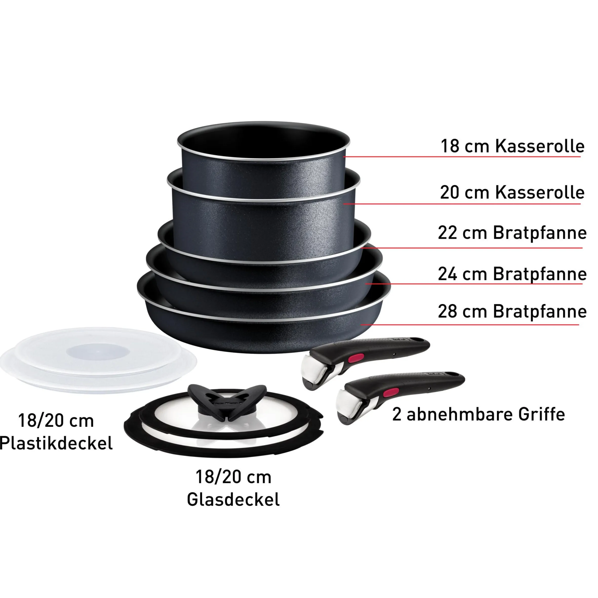 Ingenio So'Light 11-teiliges Kochgeschirr-Set L72393|Tefal Clearance