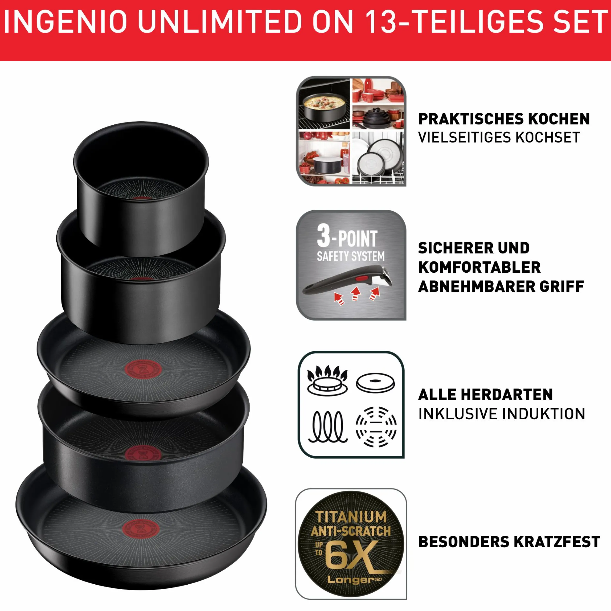 Ingenio Unlimited On 13-teiliges Set L39593|Tefal Best