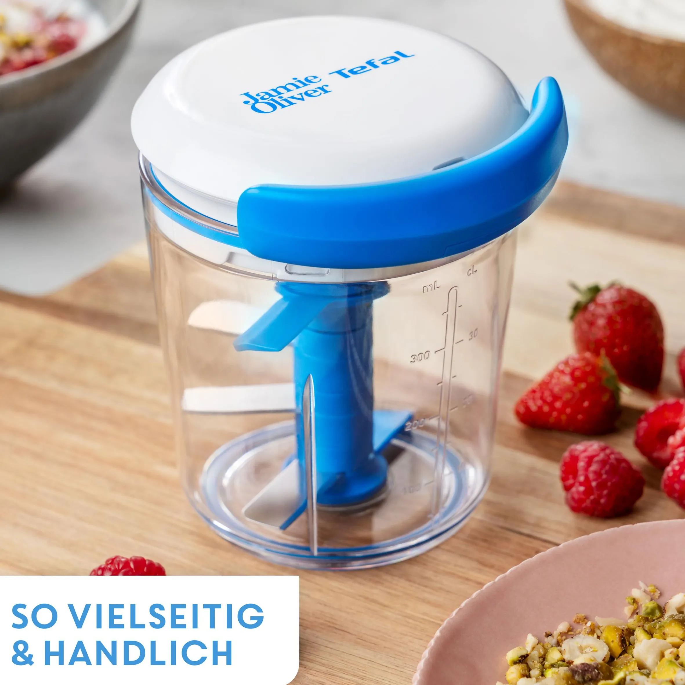 Jamie Oliver by Chop & Shaker 450 ml Weiß/Blau K1644344|Tefal New