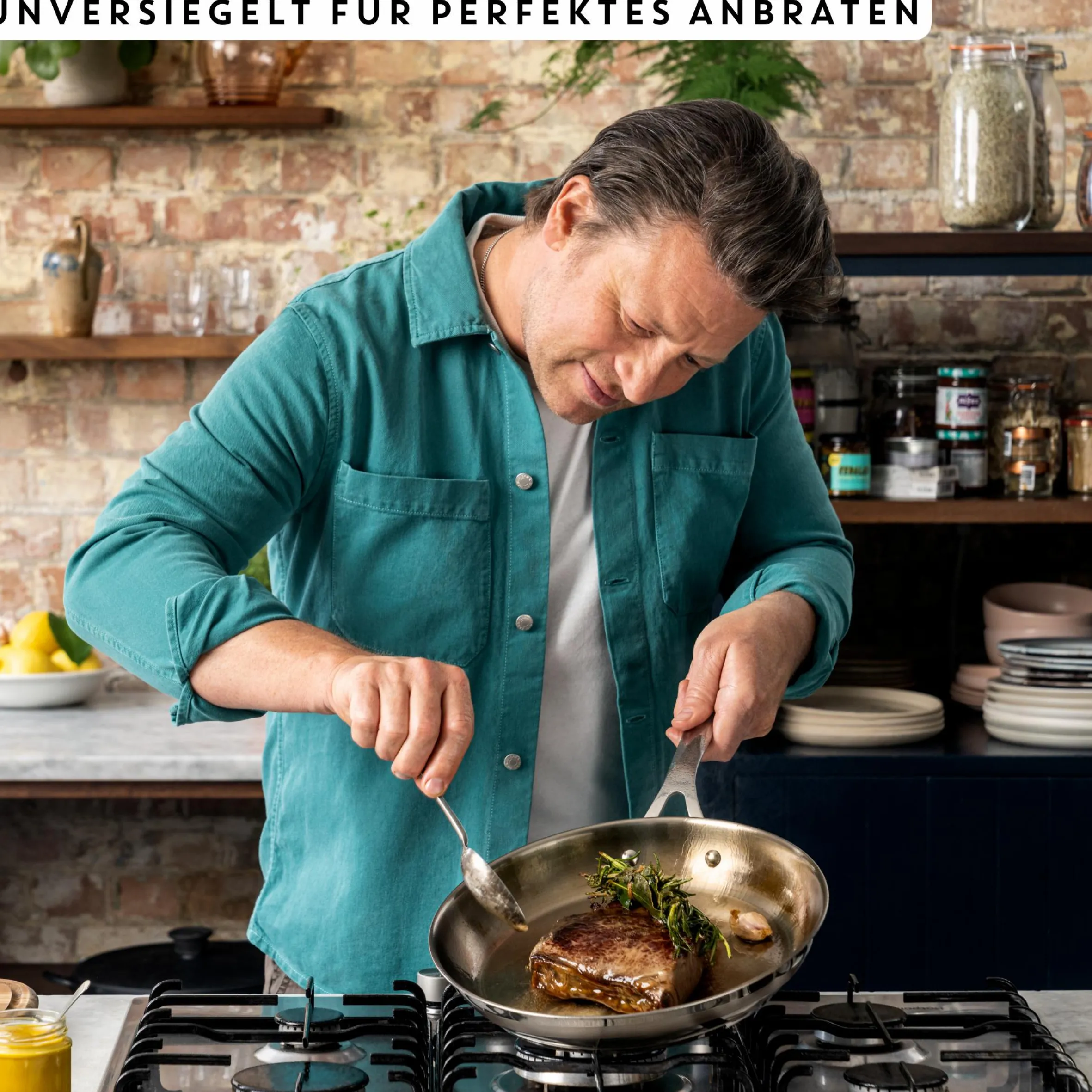 Jamie Oliver by Cook Smart Pfanne aus unversiegeltem Edelstahl 28cm E31106|Tefal Discount