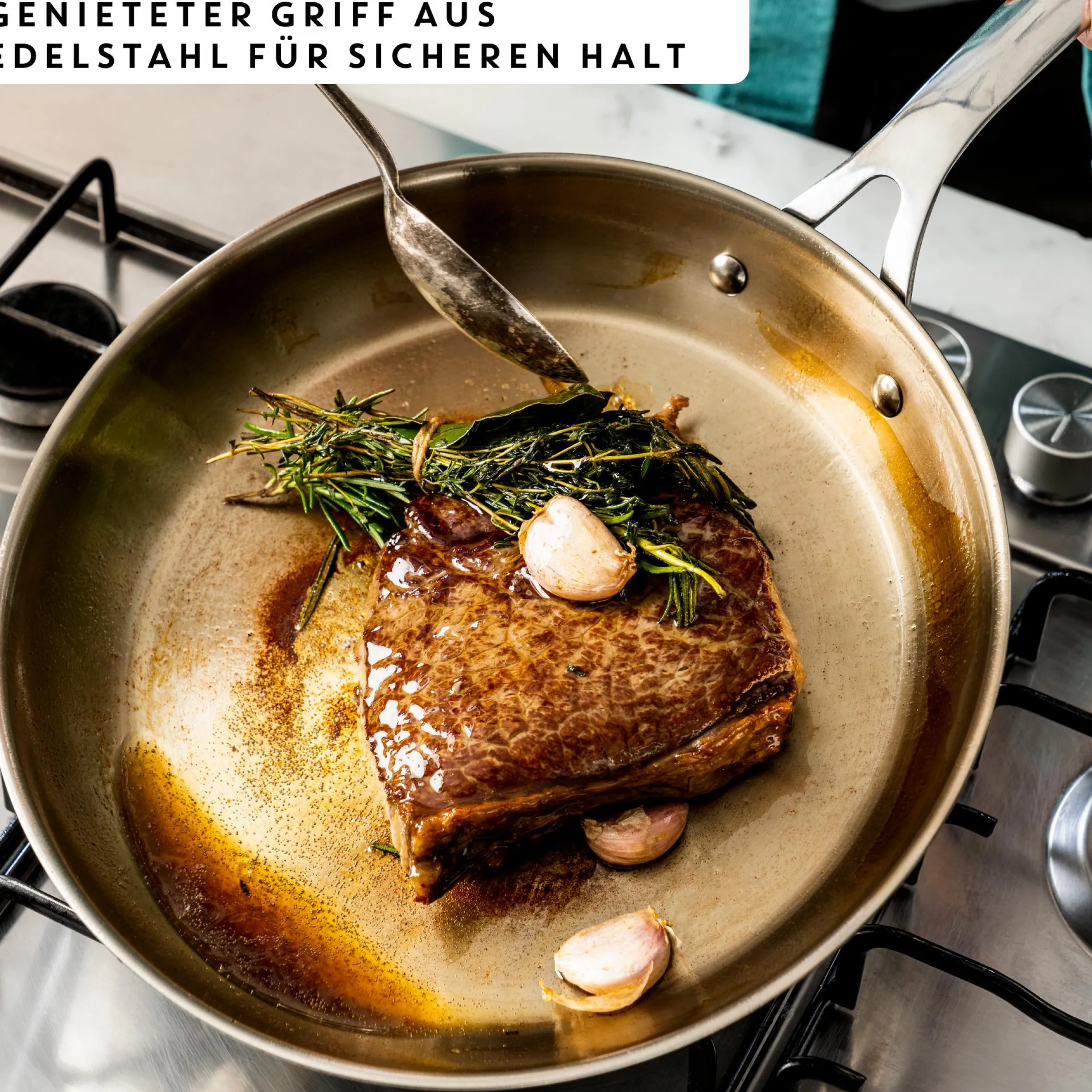 Jamie Oliver by Cook Smart Pfanne aus unversiegeltem Edelstahl 28cm E31106|Tefal Discount