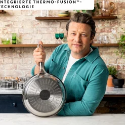 Jamie Oliver by Cook Smart Pfanne aus unversiegeltem Edelstahl 28cm E31106|Tefal Discount
