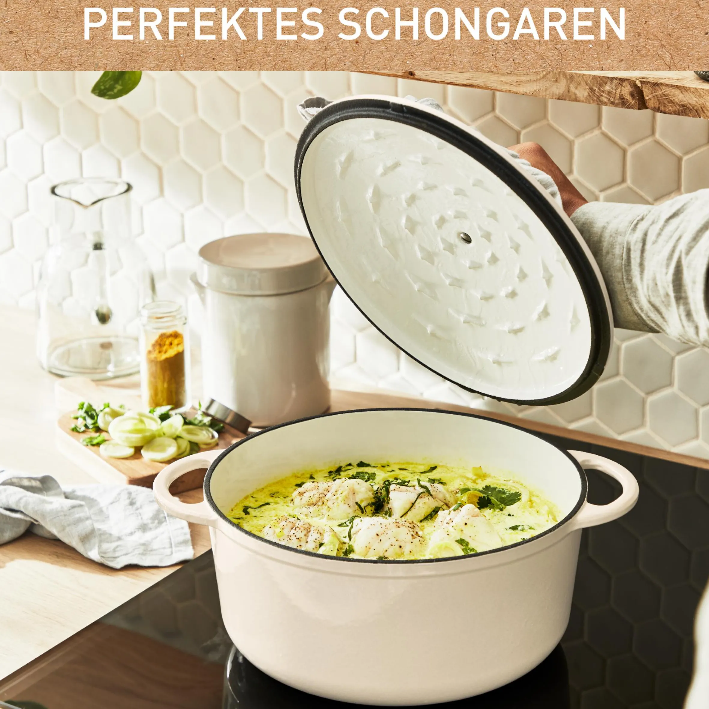 Lov Gusseisen Kochtopf 25cm beige, E25904|Tefal Discount