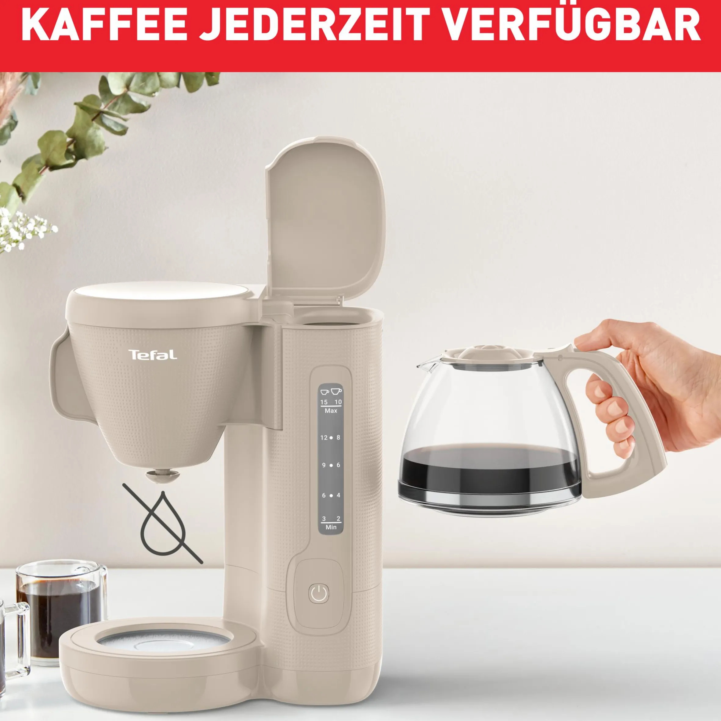 Morning Filterkaffeemaschine Fair Grey CM2M0B|Tefal