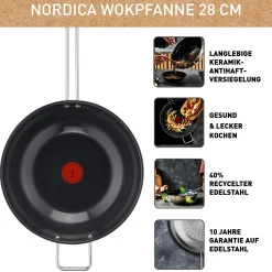 Nordica Edelstahl Wokpfanne 28cm, H87119|Tefal Clearance