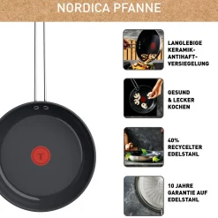 Nordica Edelstahl-Keramikpfanne 28cm, H87106|Tefal Best