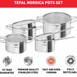 Nordica 8-teiliges Kochgeschirr-Set H852S8|Tefal Clearance