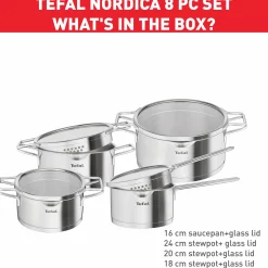 Nordica 8-teiliges Kochgeschirr-Set H852S8|Tefal Clearance