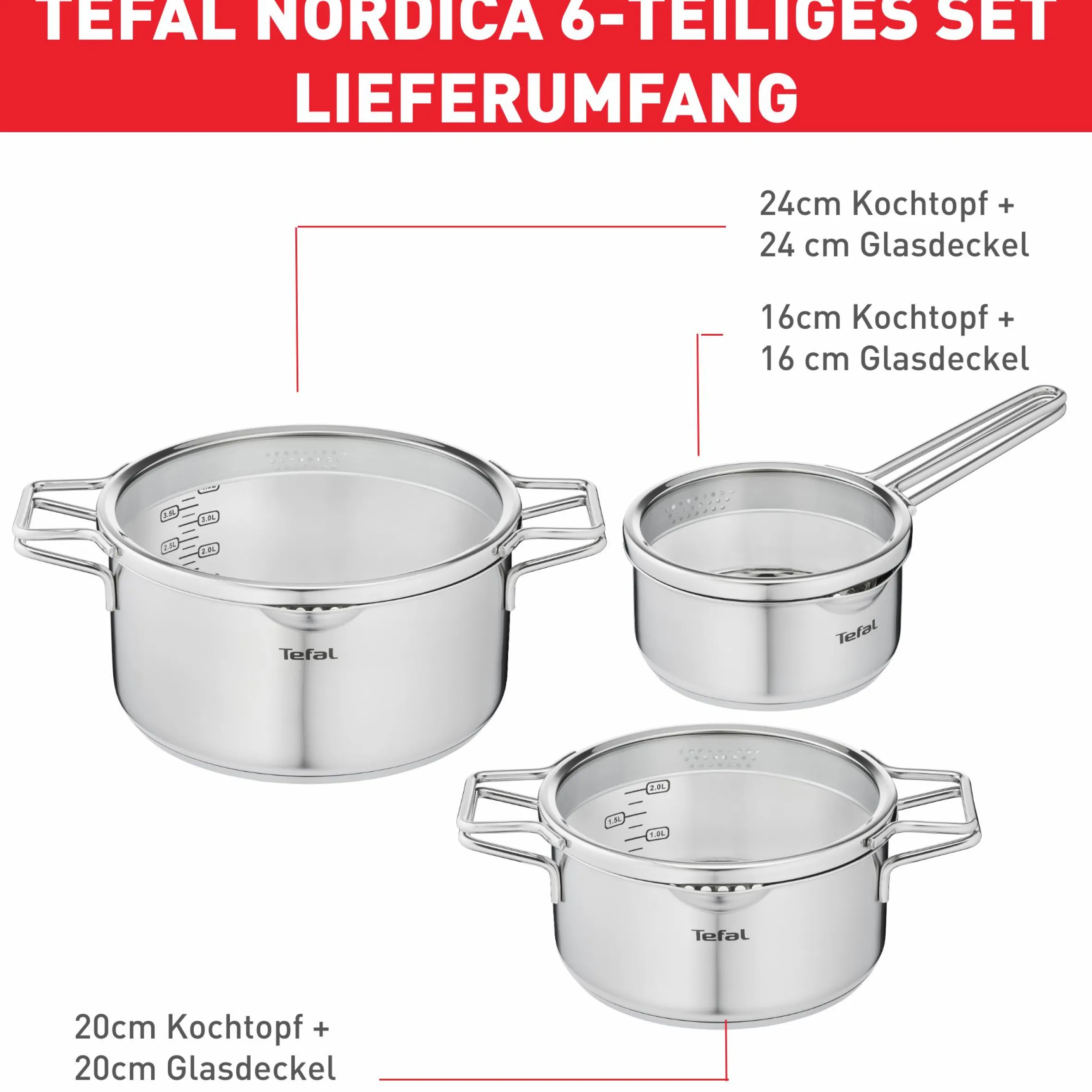 Nordica 6-teiliges Set H852S3|Tefal
