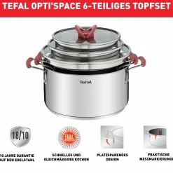 Opti Space 6-teiliges Kochtopf-Set G720S6|Tefal Sale