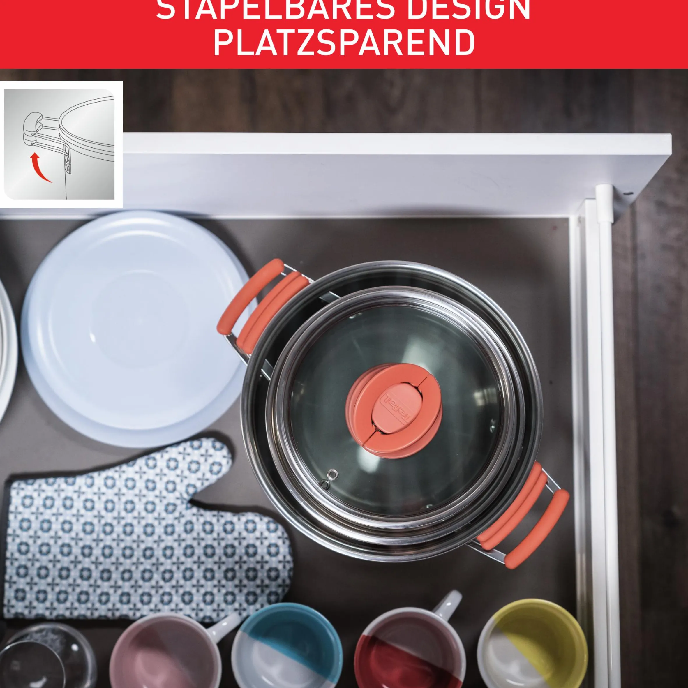 Opti Space 6-teiliges Kochtopf-Set G720S6|Tefal Sale
