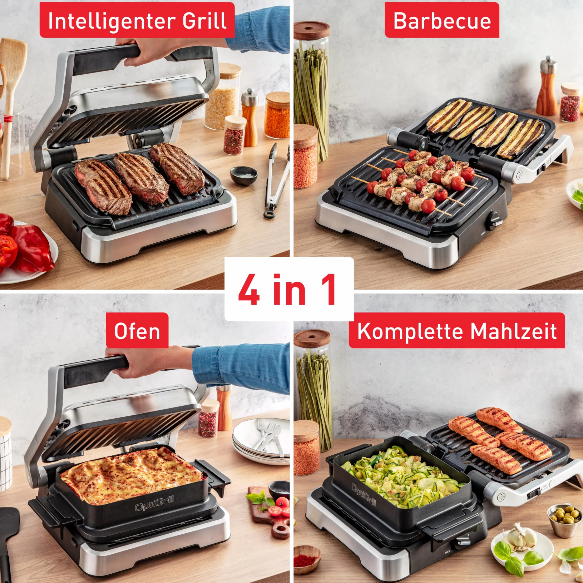OptiGrill 4in1 Kontaktgrill GC774D|Tefal Online