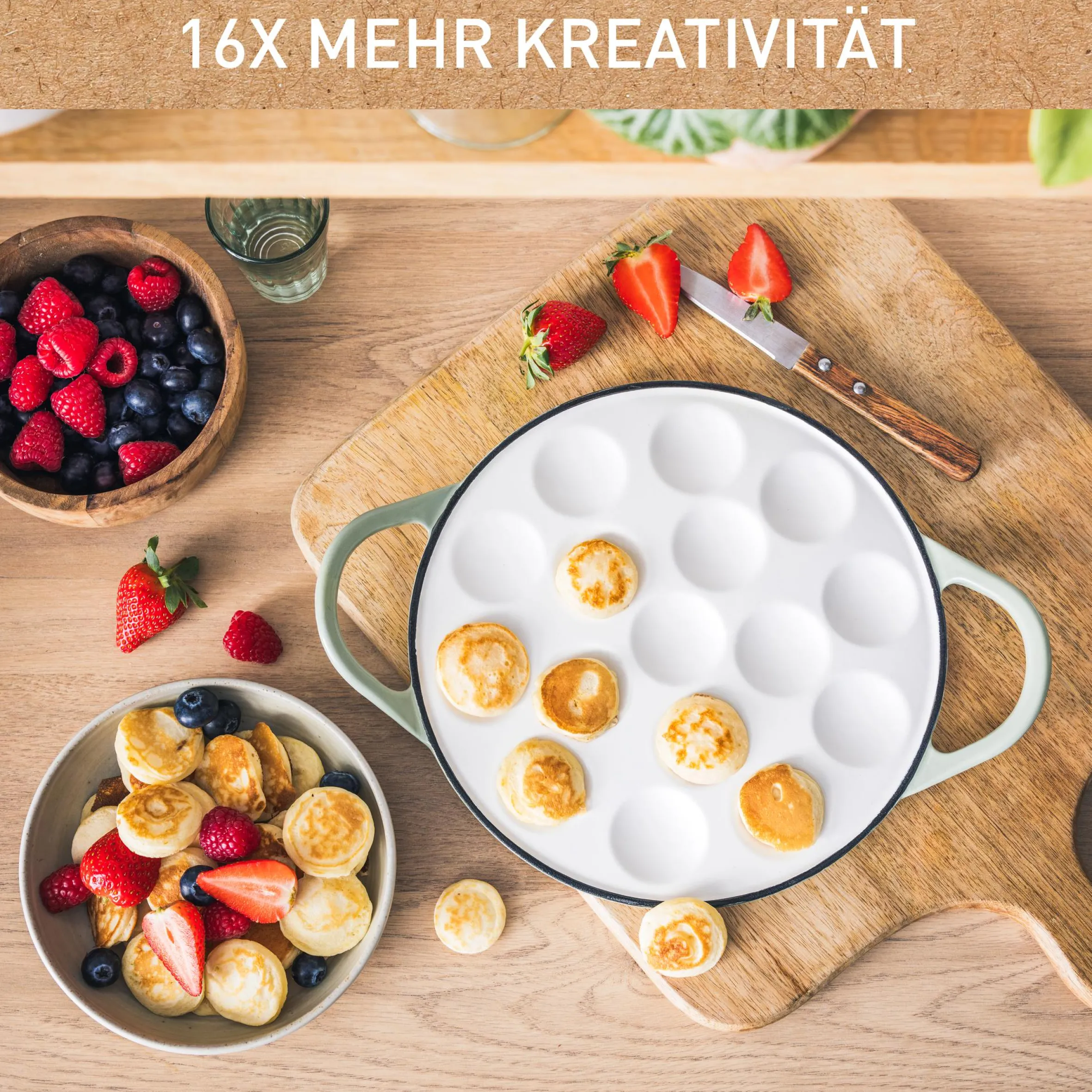 Pfannkuchenpfanne mit 16 Mulden E25804|Tefal Outlet