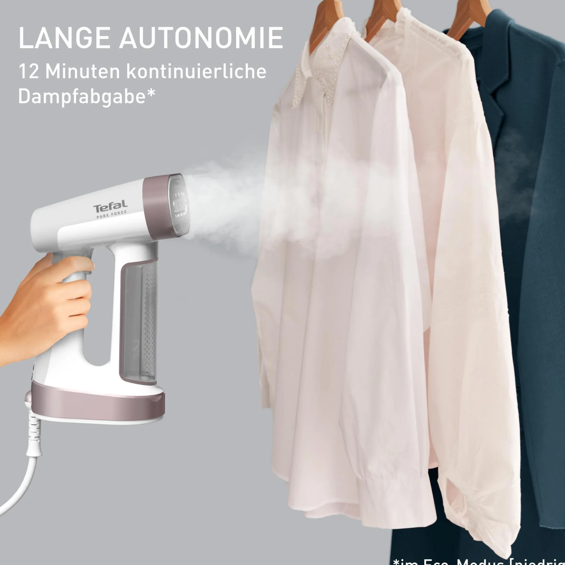 Pure Force, Dampfglätter, 2-in-1 Dampfglätten und Bügeln|Tefal Discount