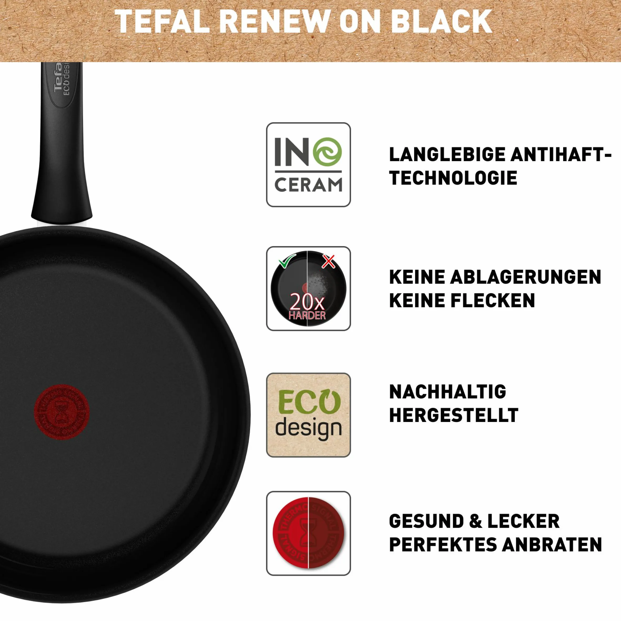 Renew On Black Keramik-Pfanne 28cm, C43506|Tefal Best