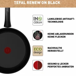 Renew On Black Keramik-Schmorpfanne 24 cm C43532|Tefal