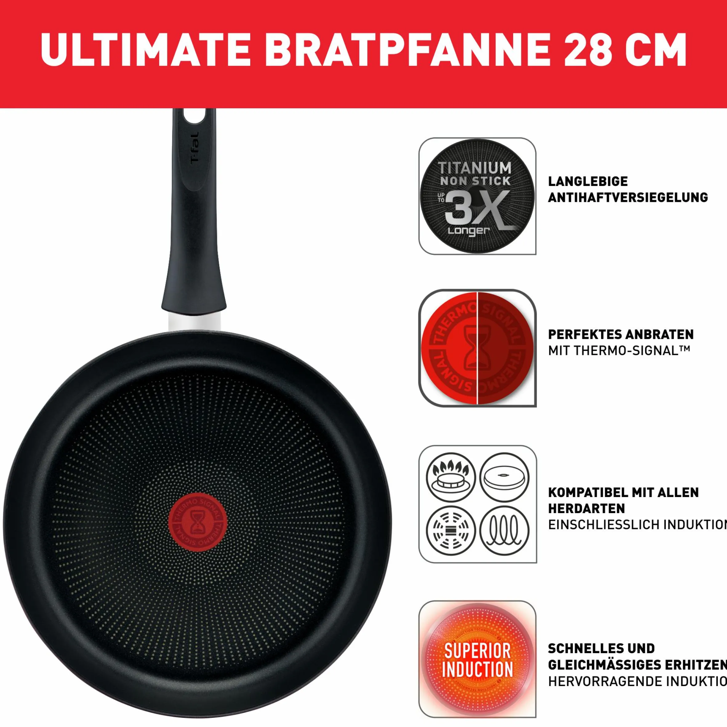 Ultimate On 2-teiliges Bratpfannenset 20/26 cm G26090|Tefal Hot