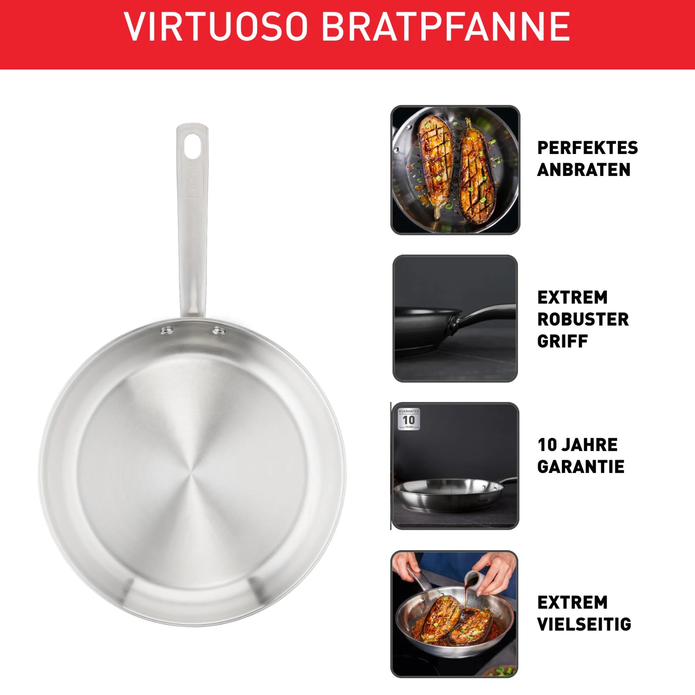 Virtuoso Pfanne unversiegelt 28cm E49206|Tefal Clearance