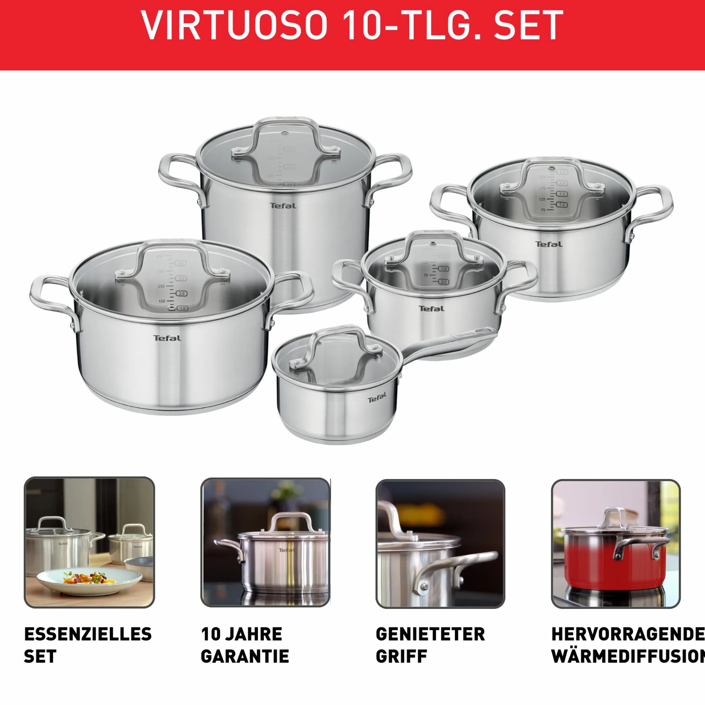 Virtuoso 10-tlg. Set E492SA|Tefal Best